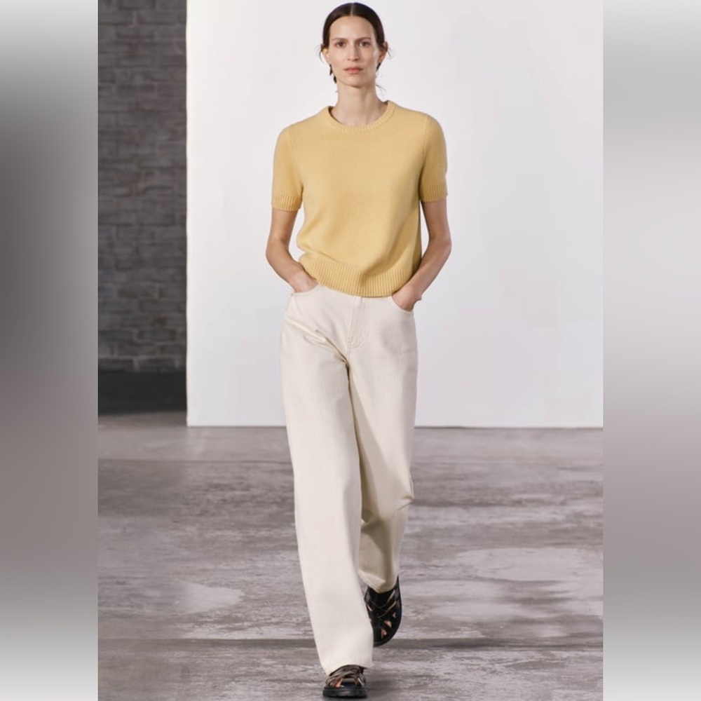 (Like new!) Zara 100% WOOL SHORT SLEEVE TOP💛